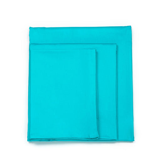 Solid Aqua Blue Cotton Duvet Cover Set